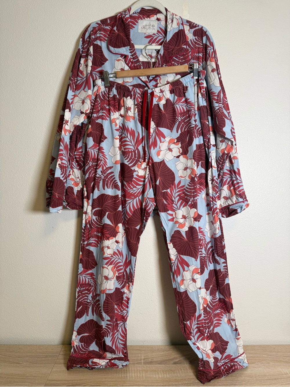 The Cat's Pajamas tropical floral print pajama 100% cotton sz XL - Picture 2 of 10